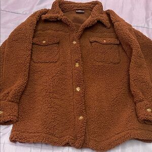 Cozy Dark Brown Sherpa Jacket